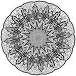 mandala, line art, black and white
