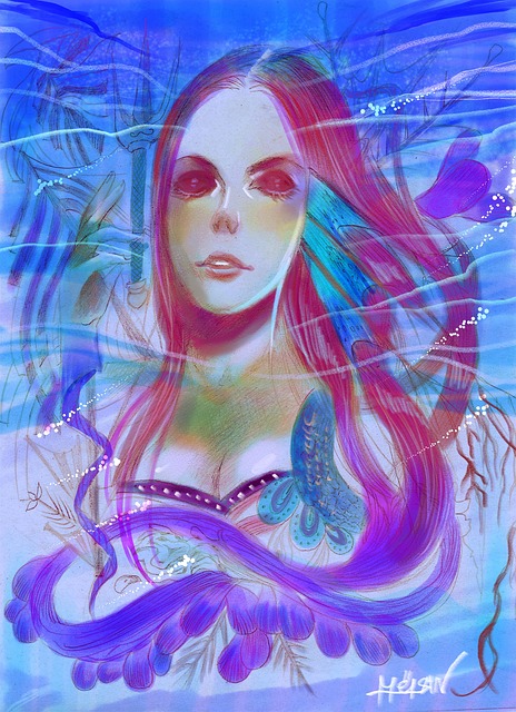 Free beauty woman watercolor illustration
