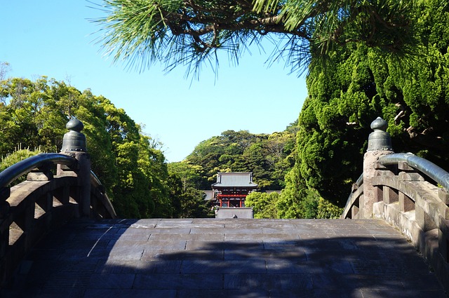 Bro, Japansk, Kamakura, Tempel