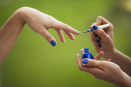Verde, Azul, Dedo, El, Laca, Lujo