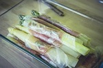 asparagus, casserole, gammon