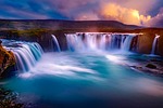 gooafoss, iceland, waterfall