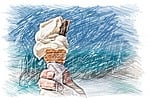 ice cream cone, melt, hot