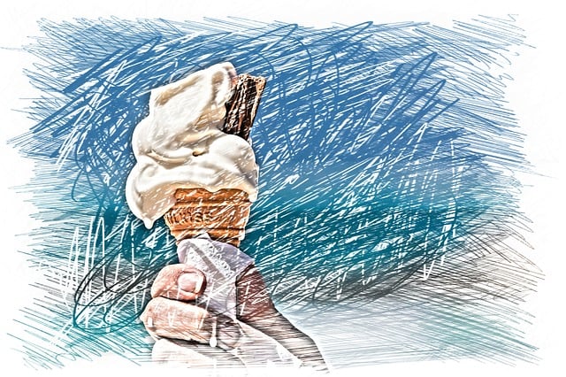 Free ice cream cone melt hot illustration