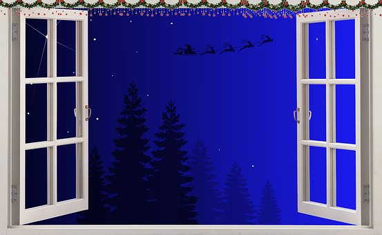 Ventana, Papá Noel, Navidad