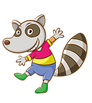 cartoon, hand-painted, coon