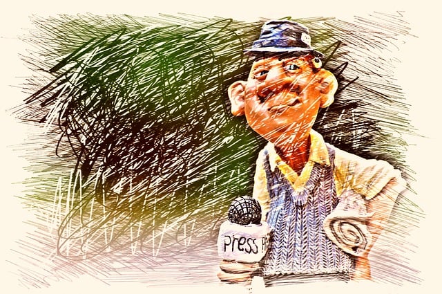 Free journalist press drawing illustration