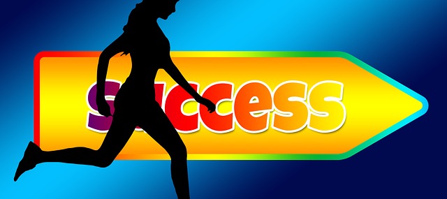 Free success woman run illustration