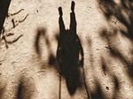 footmarks, footprints, person