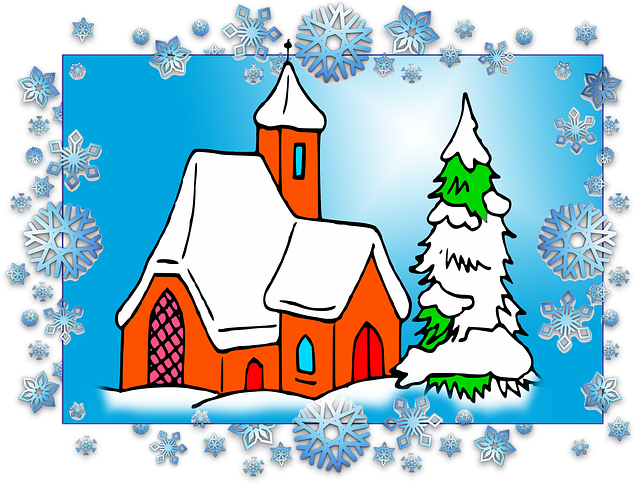 Free christmas scenario nature illustration