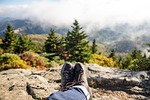 adventure, boots, conifers