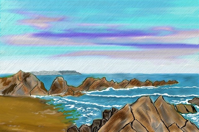 Free surf sea coast illustration