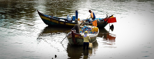 Leben, Meer, Vietnam, Fluss, Boote