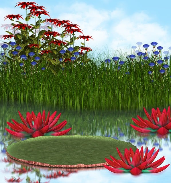 Free water pond nature illustration