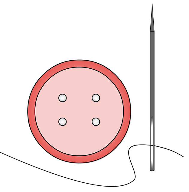 Free button needle seam illustration