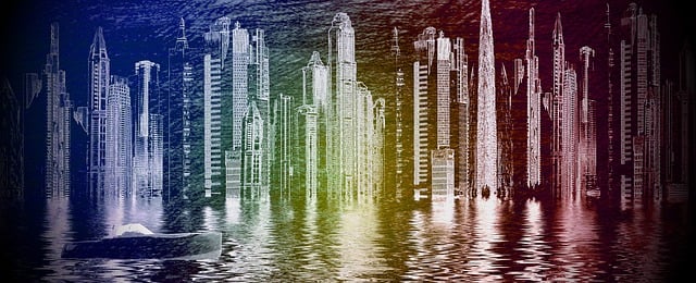 Free city metropolis of gotham city superhero illustration