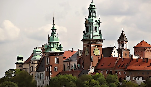 Free watercolor image wawel illustration