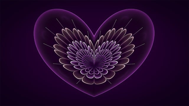 Download free HD stock image of Heart Fractal Free heart fractal purple illustration