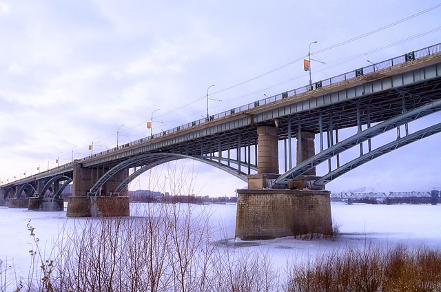 Bridge, Is, Rusland, Vinter, Flod