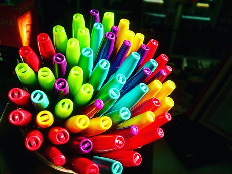 Stifte, Spiel Der Farben, Hell