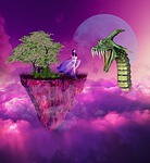 woman, snake, tree