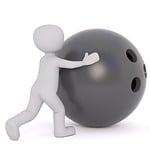 bowling ball, bowling ball holes, white male