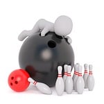 bowling ball, white male, 3d model