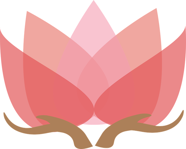Free lotus with hands lotus design vector