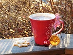cup, red, chocolate