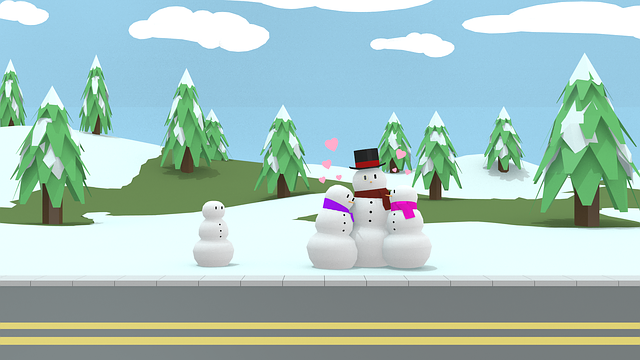 Download free HD stock image of Snowmen Family Free snowmen family christmas illustration