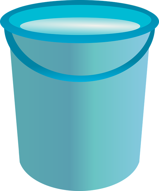 Free blue bucket tool container illustration