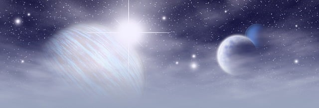 Free blue planets fantasy illustration