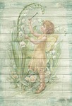 on wood, paneling, vintage