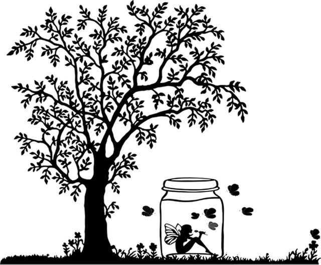 Silhouette, Elfe, Weiblich, Natur