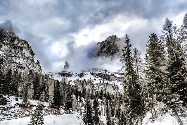Italien, Dolomitterne, Bjerg, Vinter