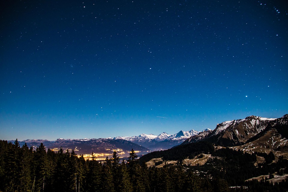 Starry Sky Star Mountains Long Free Photo On Pixabay