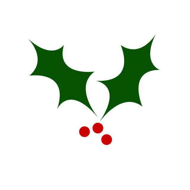 Free butcher's broom nature christmas tree illustration