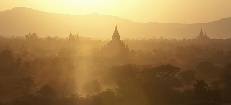 Bagan, Myanmar, Coucher De Soleil