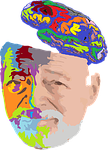 old man, portrait, brain