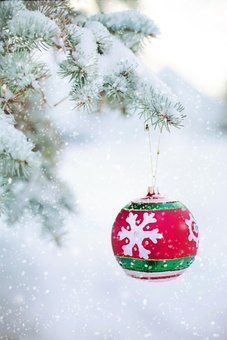 Christmas Ornament, Bulb Christmas Ornament, Bulb, Snowy Tree