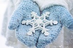snow, winter, mittens