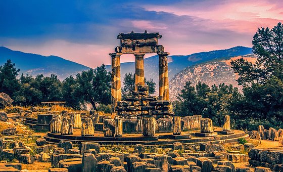 Delfos Vista de Delfos Grecia