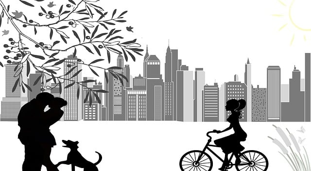 Free city suburban recreation illustration