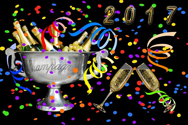 Silvester 2017, Sekt, Jahreswechsel