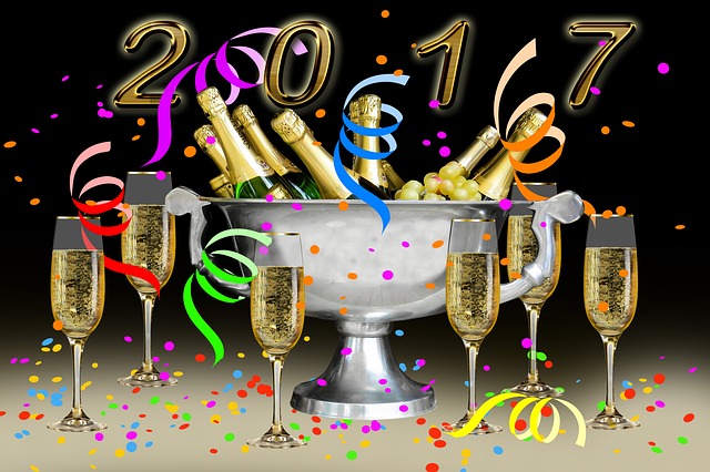 Silvester 2017, Sekt, Jahreswechsel