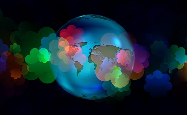 Free globe background bokeh illustration