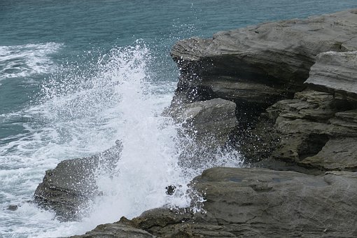 Asian sea receded shoreline