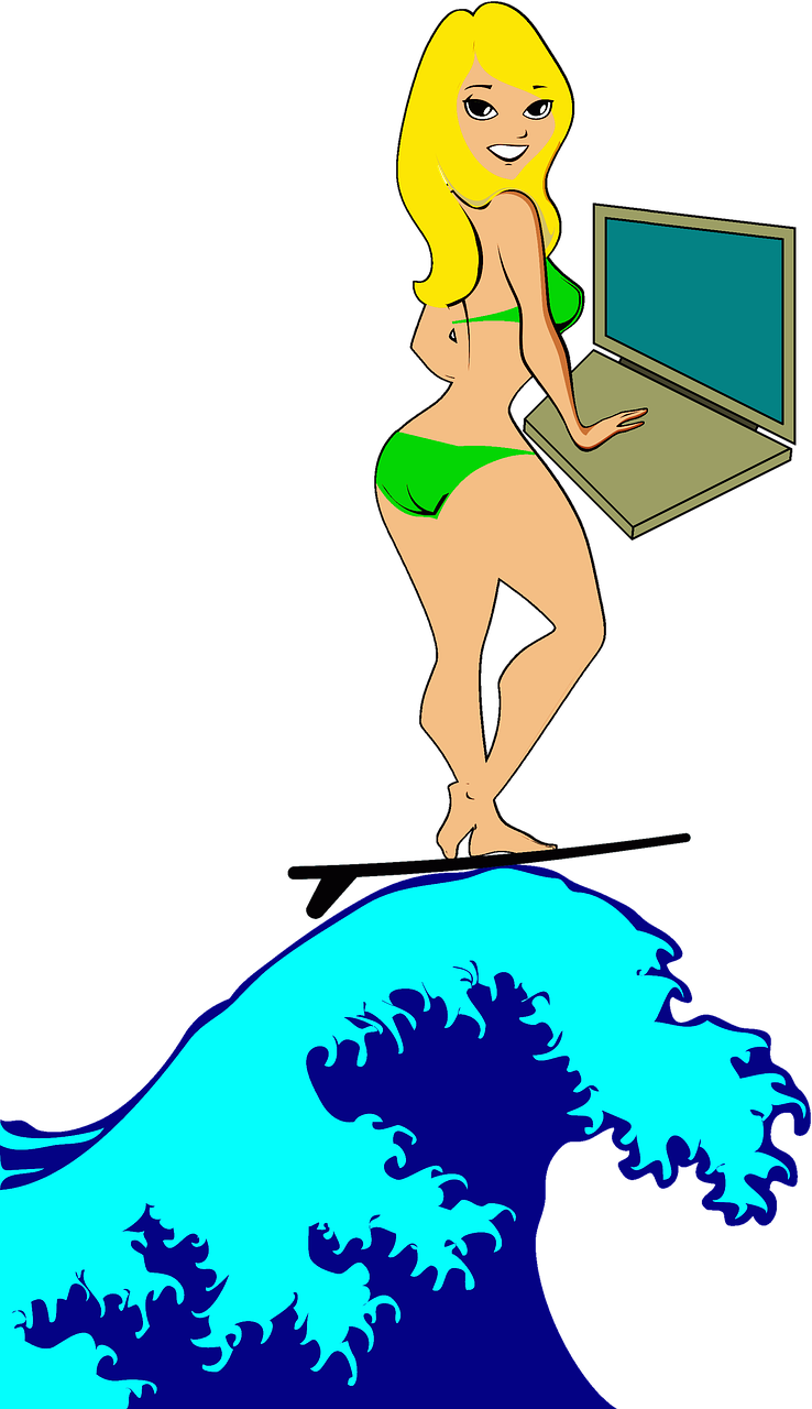Laptop For Surfing The Web Download Surfing The Internet, Surfing The Web, Laptop. Royalty-Free
