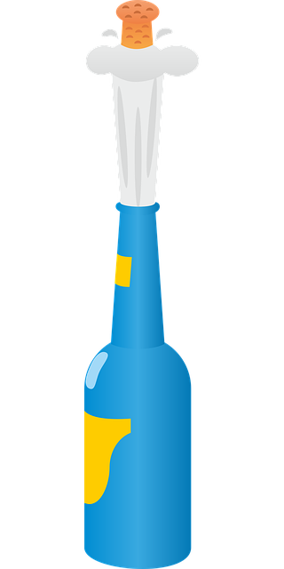 Free bottle sparkling wine champagne vector