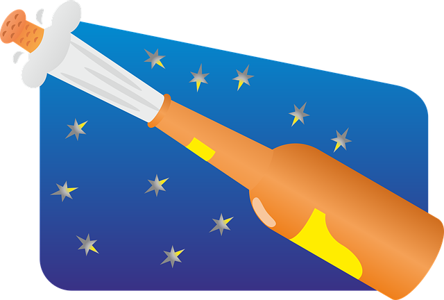 Free bottle sparkling wine champagne vector